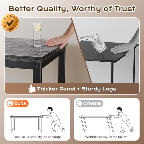 Huuger 55 x 24 inch Desk with Power Outlets & 0.95 Inch Thicker Desktop