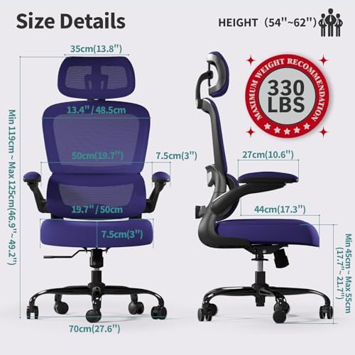 TRALT Office Chair Ergonomic Desk Chair - Gaming Chair with Lumbar Support