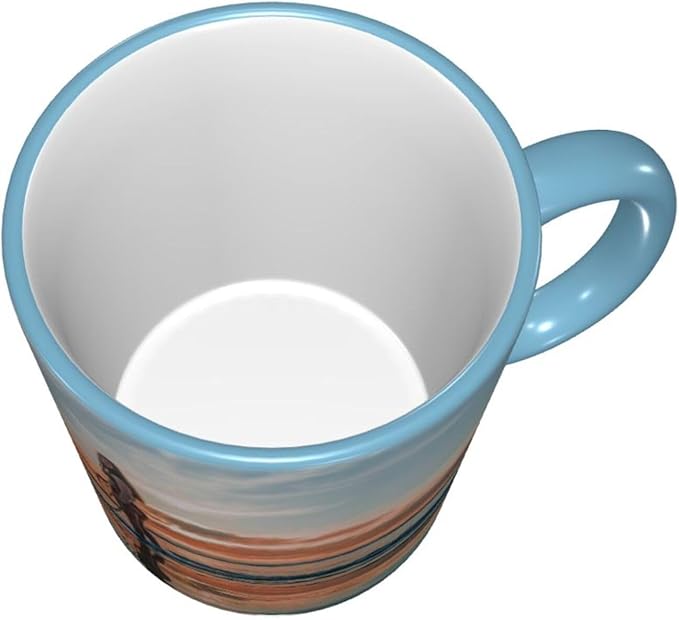 Custom Mugs and Coffee Cups Partial or Full Size Printed Creative Designs Customizable with Your Photos Images Text (Full-Width, Sky Blue)
