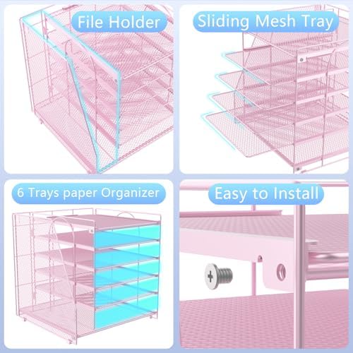 gianotter 6-Tier Paper Organizer With Magazine Holder