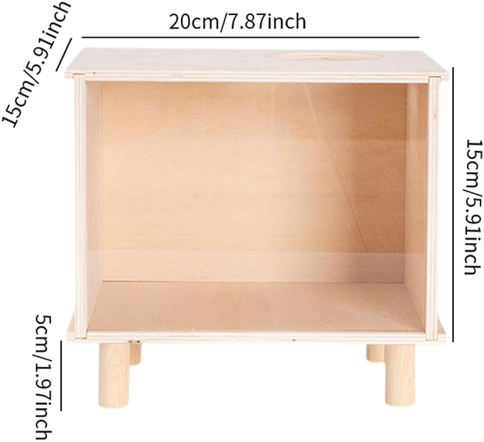 Hamster Digging Box DIY Hamster Cage Decor Burrow Box Toy with Acrylic Window for Activity Suitable for Hamster Enclosure and, M