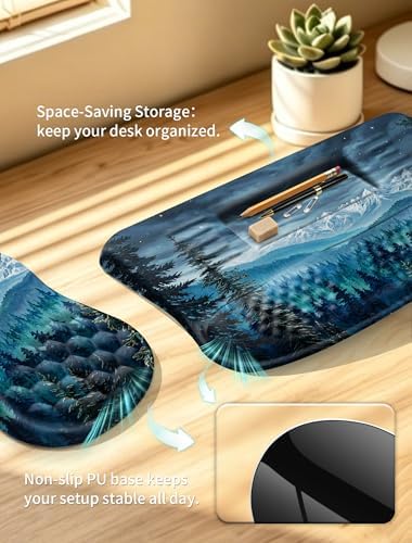 Ergonomic Keyboard Stand, Wrist Rest & Mouse Pad, Memory Foam Wrist Support