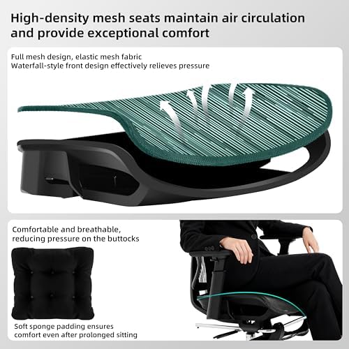 Ergonomic Office Chair with Footrest 4-Level Adjustable Lumbar Suppor