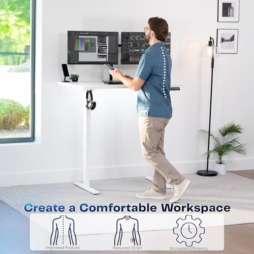 VIVO White 48 x 30 in Standing Desk, DESK-KIT-1W5W