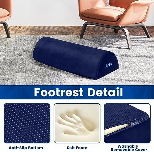 Foot Rest for Under Desk at Work, Foot Stool for Office, Footrest, Blue