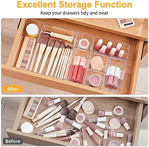 SMARTAKE 28 Piece Drawer Organizers with Non-Slip Silicone Pads, 4-Size
