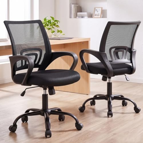 DUMOS Ergonomic Office Chair, Mid-Back Executive Desk Chair 2 Pack