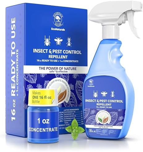 All Natural Bug Spray for Home - Non-Toxic Peppermint Oil Insect and Pest Control Kit - 16 oz + 1 oz value - Ready-to-Use Bug Spray - Indoor and Outdoor Protection- Ant Spray - Spider Repellent Indoor