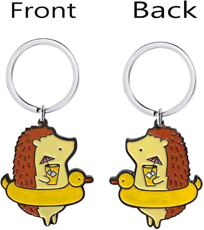 Cute Key chain Pendant Hedgehog Keychain Animal Shape Style Novelty Pineapple Cat Gifts Keyring for Women Men