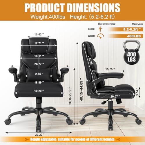 Executive Office Chair with Flip-up Armrests,Ergonomic Computer Desk Chairs