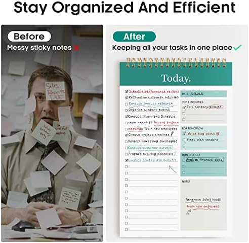 Taja To Do List Notepad, Undated Daily Planner for Work and Goal Setting