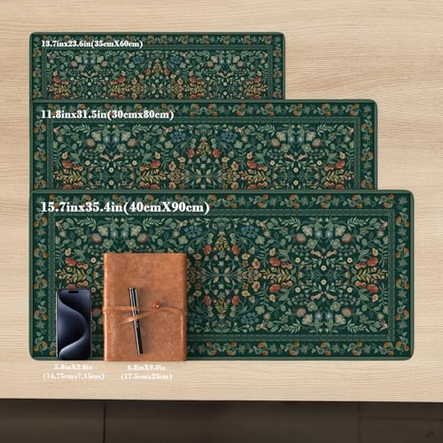iCasso Desk Mat,Mouse Pad for Office Decor,35.4x15.7in,Deep Green
