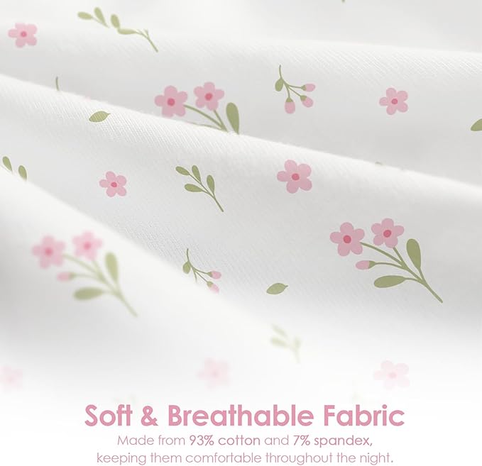 Baby Swaddle 0-2 Months, Cotton Arm-In Zipper Sleep Sack, Wearable Blankets Wrap for Newborn Infant Girls (Floral, Pack of 1)