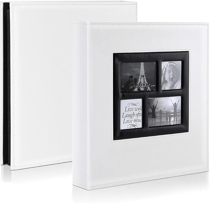 Ywlake Photo Album 4x6 500 Pockets Photos, Extra Large Capacity Family Wedding Picture Albums Holds 500 Horizontal and Vertical Photos White