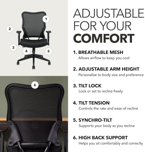 HON Wave Ergonomic Office Chair, Lumbar Support, Desk Chair, Black
