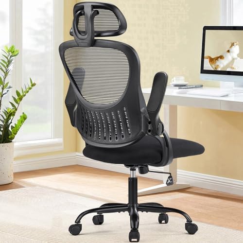 Sweetcrispy Computer Desk Chair, Mesh Office Chair with Lumbar Support