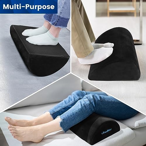 Foot Rest for Under Desk at Work, Foot Stool for Office, Black, Long