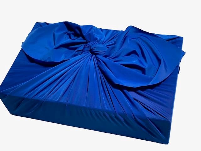 SHIKIWRAP Reusable Cloth Gift Wrap – Set of 3 Holiday Shapes & Deep Blue Eco-Friendly, Reversible, Stretchy Furoshiki Fabric Wrap for Birthday Gifts, Holidays, Special Occasions & Sustainable Living