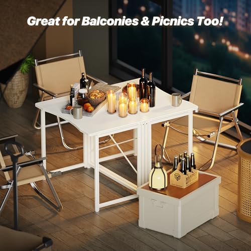 Huuger Folding Desk for Small Spaces, 31.5 Inch Foldable Computer Table