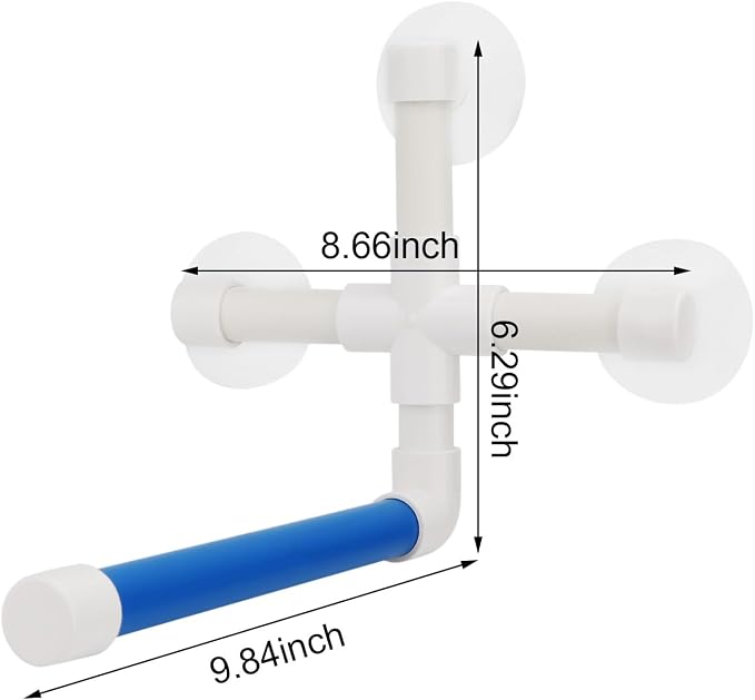 Hypeety Portable Suction Cup Bird Window and Shower Perch Toy Parrot Stand | 3 strong suction cups, parrot bath perch, easy to install, fits windows/shower tile, for budgies/parakeets/lovebirds, blue