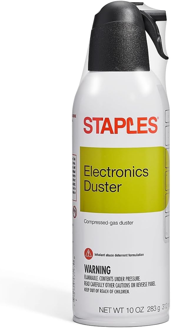 Staples Compressed Air Duster – 10 oz. Can for Electronics, Keyboards & Office Devices