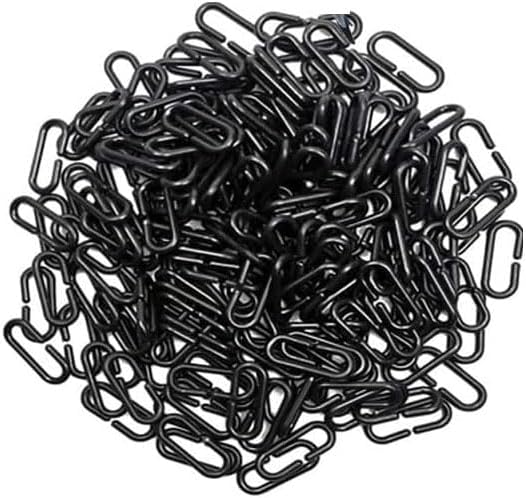 600Pcs Black C-Clips Plastic Chain Links for Birds & Small Pets | Non-Toxic Safe & Durable. Chew-Resistant For Indoor/Outdoor. C-Clip Snaps Together Easily. Plastic Chain Toy For Small Pets
