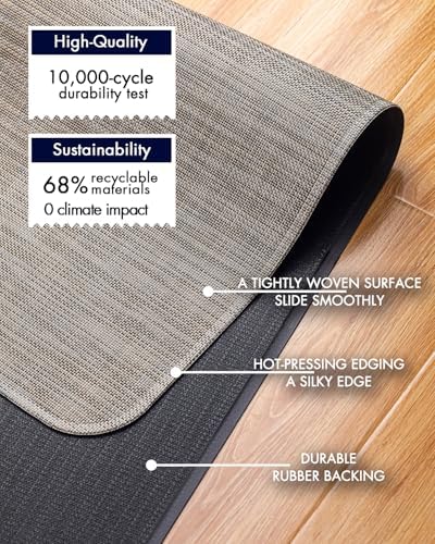 Baroyal Office Chair Mat for Hardwood Floor Under Desk Computer Rolling Chair Mat for Wood/Tile Floor Non-Slip Heavy Duty Desk Rug PVC Plastic Hard Floor Protector 48" x 60" (Soapstone)