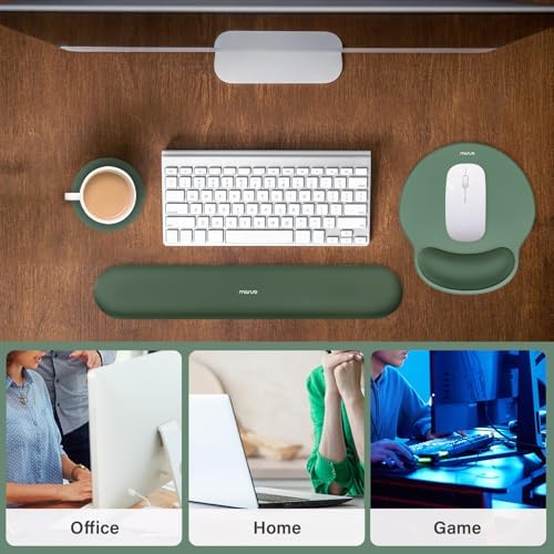 MOSISO Wrist Rest Support for Mouse Pad&Keyboard Set, Midnight Green