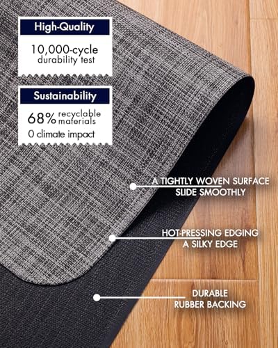 BARoyal Office Chair Mat for Hardwood Floor Under Desk Computer Rolling Chair Mat for Wood/Tile Floor Non-Slip Heavy Duty Desk Rug PVC Plastic Hard Floor Protector 48" x 60"(Gravel)