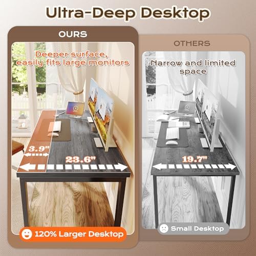 Huuger 48 x 24 inch Desk with Power Outlets & 0.95 Inch Thicker Desktop