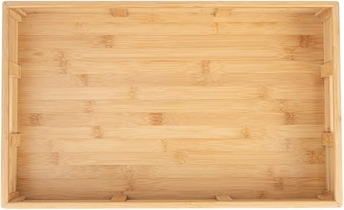 Restaurantware-20.75 x 13 x 3.75 Inch Breakfast Tray, 1 Rectangle Tray With Handles - Pallet Design, Chip-resistant, Bamboo Butler Holding Serving Tray, Shatterproof, For Meals, Snacks, And Beverages