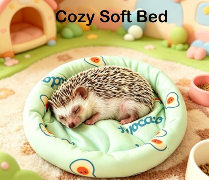 Hedgehog Accessories Dig Box Cage Set with Ball Toy, Cozy Bed, 100 Colorful Cotton Balls, Cute Hedgehog Enrichment Toys Hedgehog Supplies Ball Bell