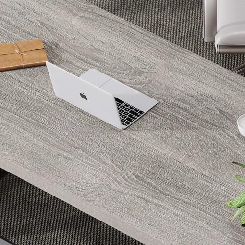 LVB Grey Modern Computer Office Desk Metal & Wood Writing Desks 47 Inch