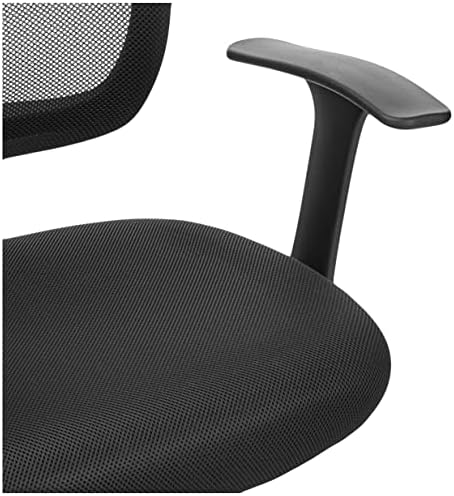 Amazon Basics Breathable Mesh Mid-Back Office Desk Chair with Armrests, Lumbar Support, 360-Degree Swivel, Adjustable-Height, Black