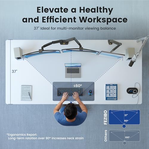 FEZIBO Standing Desk 71 × 37 Inch Electric Height Adjustable, White
