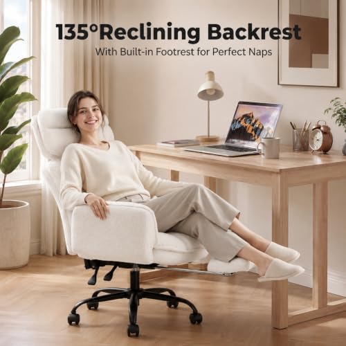 Big and Tall Office Chair, Flip Armrests for Pets & Cross Legged Sitting