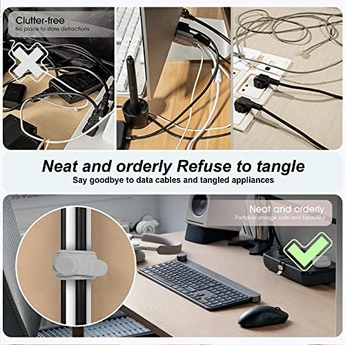 Silicone Cable Ties, Cord Organizer Cable Management,2Sizes-Grey