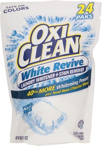 OxiClean White Revive Laundry Whitener and Stain Remover Power Paks, 24 Count (Pack of 2)