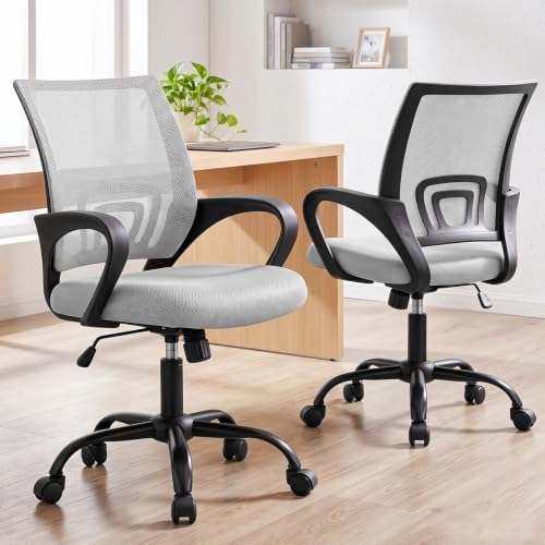 DUMOS Ergonomic Office Chair, Mid-Back Executive Desk Chair 2 Pack