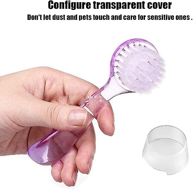 2PC Nail Cleaner Brush Pet Hair Comb Hamster Hair Grooming Cleaning Brushes Pet Animal Bathing Brushes for Guinea Pig Chinchilla Ferret Cleaning Tool (Purple)