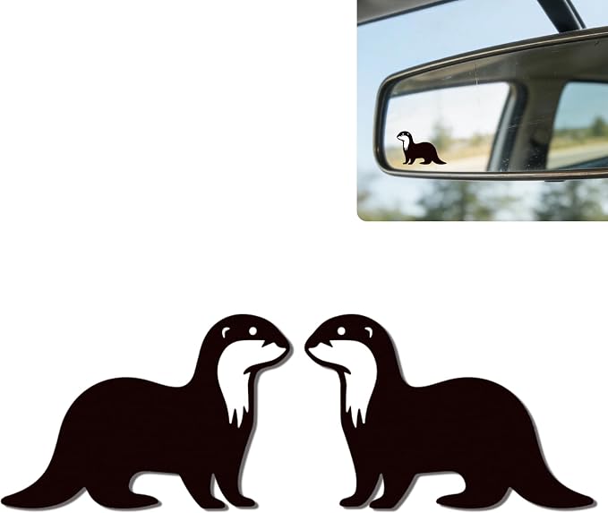 2Pack Sea Lion Car Vinyl Sticker and Decal for Rear View Mirror Window | Cute Sea Lion Mirror Sticker Waterproof,Ocean Car Accessories Decor,Gifts for Women Men,Laptop Bathroom Mirror