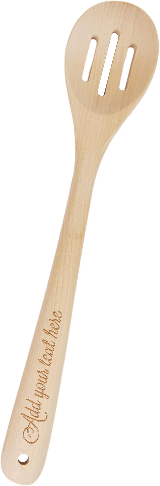 PrintSupremacy Beechwood Personalized Kitchen Utensils, Non Stick Wooden Kitchen Gadget Pan Cookware, Cook Gift Set for Holidays, Engraved Kitchen Stuff (Custom, 1 pc - Slotted Spoon)