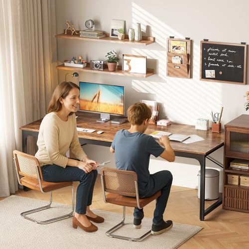 PRAISUN 70.8 X 29.5 Inch Computer Desk with Deeper Desktop, Gaming Office Writing Work Desk for Home Office, Study, Bedroom, Work from Home, Metal Frame, Rustic Brown