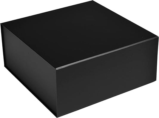 CECOBOX - Gift Boxes with Lids for Presents 6"x6"x2.75" - Matte, Collapsible Magnetic Closure Gift Box - Groomsmen & Bridesmaid Proposal Boxes, Wedding, PR, Birthdays, Holidays (Black)