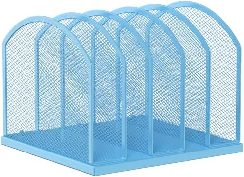 Gawerk 5-Section Vertical Desktop Organizer, 5-Section Mesh File Folder Stand Sorter for Office Home Classroom Organization
