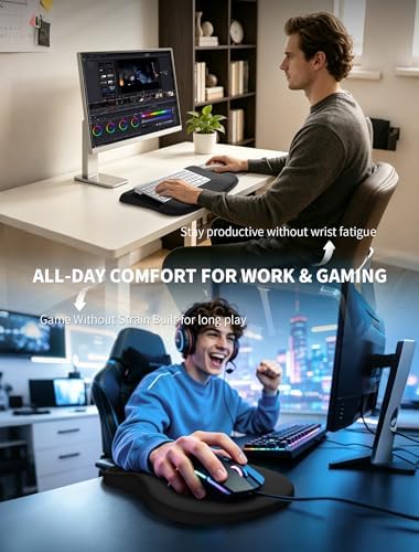 Ergonomic Keyboard Stand, Wrist Rest & Mouse Pad, Memory Foam Wrist Support