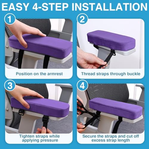 Smiry Memory Foam Office Chair Armrest Pads, Non-Slip Armrest Cushion