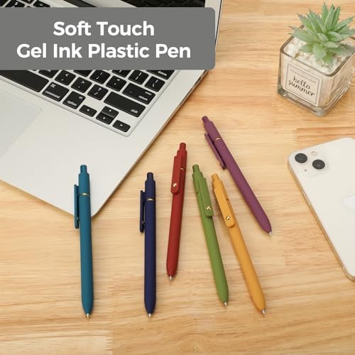Ddaowanx Gel Pens,6 Pcs 0.5mm Retractable Quick Dry Black Ink Pens
