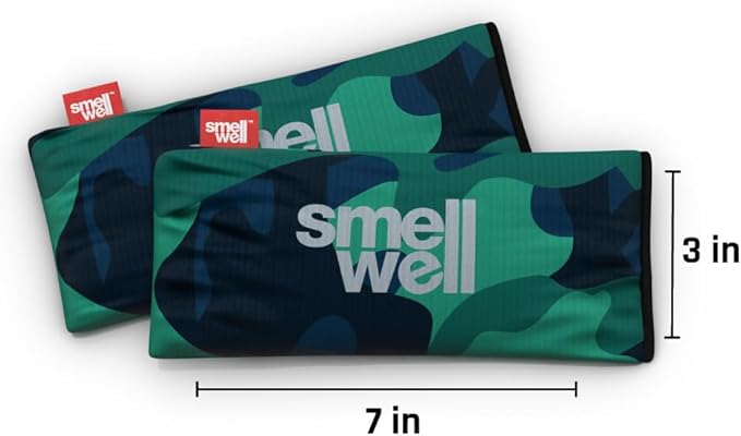 SmellWell - XL Scented Shoe Deodorizer Inserts - Odor Eliminators - Activated Bamboo Charcoal + Minerals - Natural Freshener Inserts for Shoes, Boots, Bags, Cars - 2 x 4.4oz XL Size Camo Grey