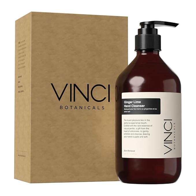 Vinci Botaicals Ginger Lime Hand Cleanser | Gentle Exfoliating Hand Wash | Cleanses & Hydrates Skin | Made with Essential Oils | Cruelty, Vegan & Paraben Free | Fresh & Citrusy Aroma | 500 ml